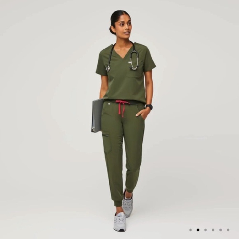 Figs Dark Olive high waisted Zamora jogger. Brand new! Never been worn